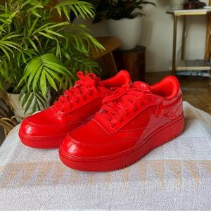 Reebok x Cardi Club C Double Red Patent Leather Sneakers